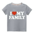 thumbnail image 1 of Alkepwun I Love My Family Toddler Shirts Family Matching Tshirts Kids Casual Baby Boys Girls Short Sleeve Letter Print Tees Cotton Tops 3-9Y, 1 of 3