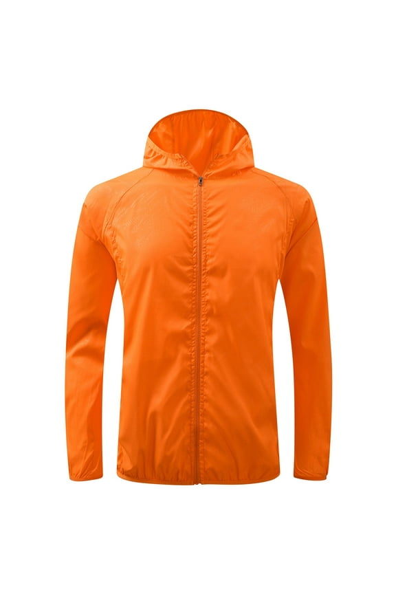 Jackets for Women Unisex Solid Color Outdoor Sports Waterproof Sun Protection Windbreaker Lightweight Breathable Pockets Zipper Hooded Jacket