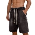 thumbnail image 1 of Alkepwun Jean Shorts Men's Elastic Waist Drawstring Washed Denim Shorts with Pockets Summer Casual Breathable Loose Straight-Leg Plus Sizes Short, 1 of 8