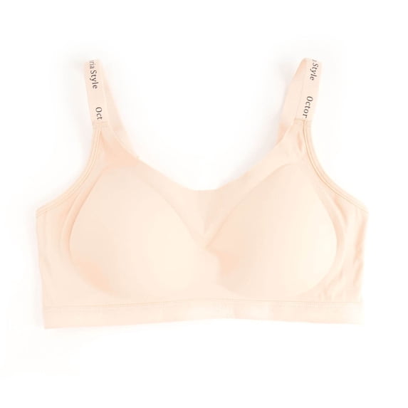 Alkepwun Jelly Push Up Bras for Women Solid Color Wire-Free Adjustable Letter-Strap Full-Cup Bra Lightweight Breathable Sports Yoga Bra