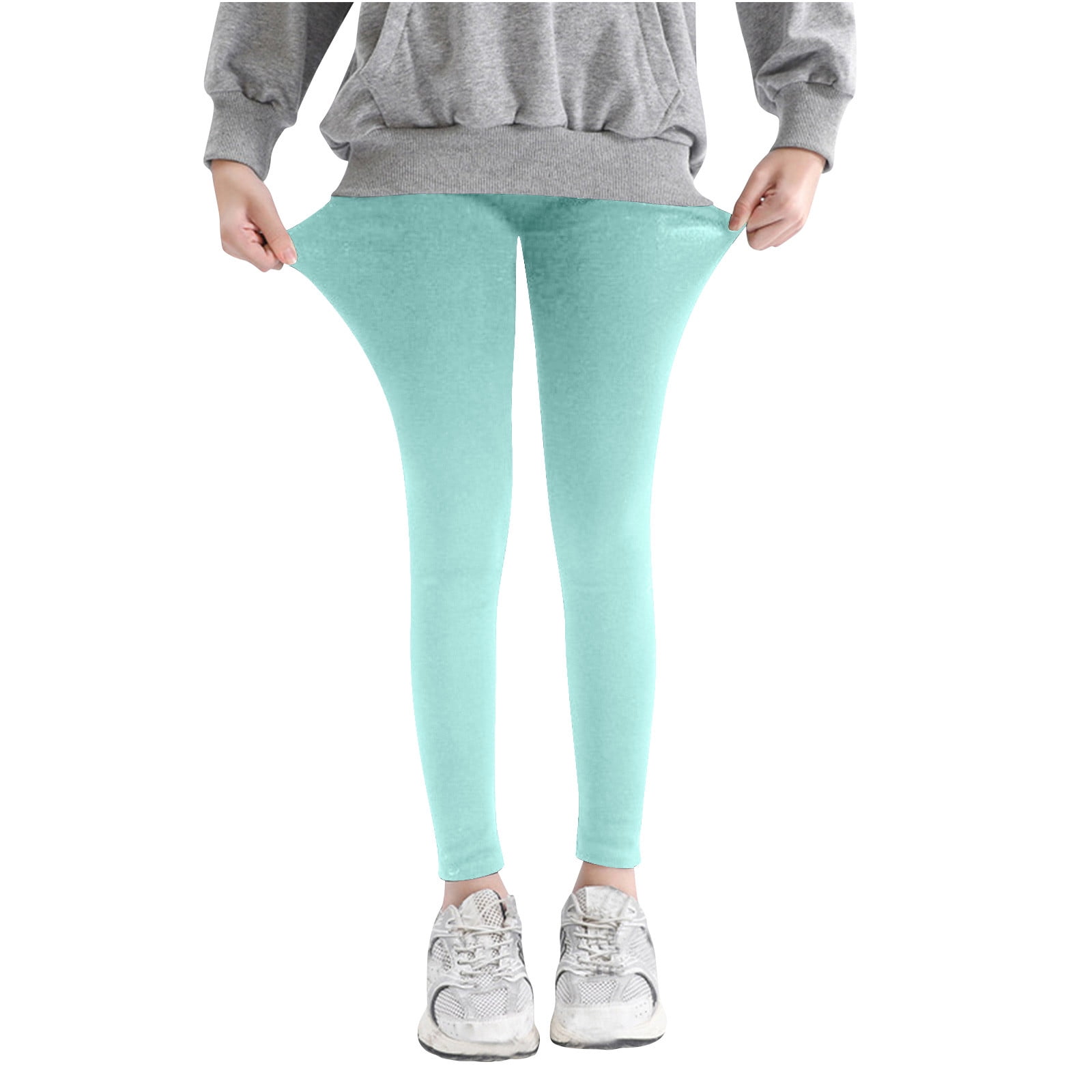 Alkepwun Kid Girls Cotton Leggings Solid Color Footless Under Dress