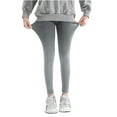 thumbnail image 1 of Alkepwun Kid Girls Cotton Leggings Solid Color Footless Under Dress Pants Toddler to Big Kids Soft Ankle-Length Tights Leggings 2-12Y, 1 of 7