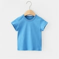 thumbnail image 1 of Alkepwun Kids Baby Girls Summer Clothes Toddler Short Sleeve T Shirt Boys Plain Tees Shirts Kids Comfy Solid Color Crewneck Tops, 1 of 5