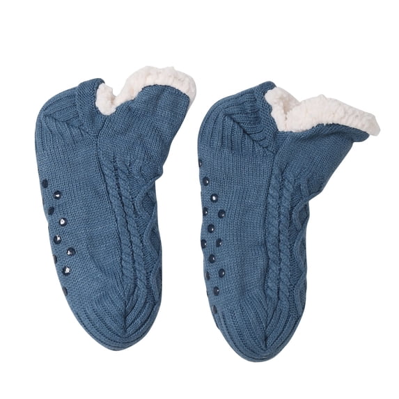Alkepwun Kids Socks Thickened Fleece-Lined Chunky Knit Cable Pattern Cold-Resistant Warm Anti-Slip Floor Sock Soft Comfortable Breathable Short Snow Boots Socks