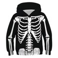 thumbnail image 1 of Alkepwun Kids Toddler Halloween Costumes, Halloween Hoodies for Boys Girls Warm Fleece Sweatshirt Skeleton Hooded Shirt Pullover Tops 4-13 Years, 1 of 3