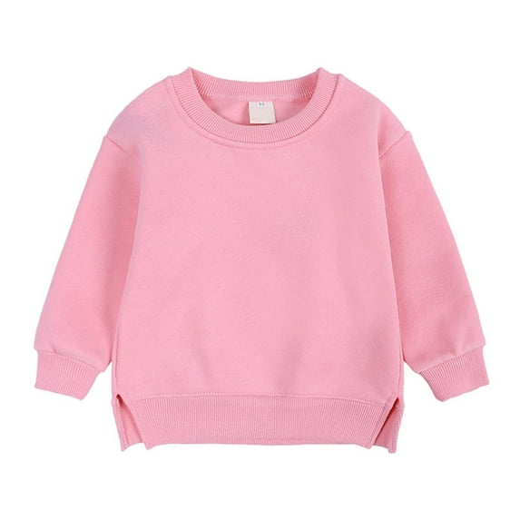 Alkepwun Kids Toddler Sweatshirt Casual Fleece Lined Crewneck Shirt Little Boys Girls Warm Clothes Pullover Long Sleeve Tops