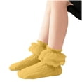 thumbnail image 1 of Alkepwun Lace Socks Girls Cute Double Lace Ruffle Princess Dress Ankle Socks Solid-Color Cotton Lightweight Eyelet Mesh Breathable Daily Wear Socks, 1 of 7
