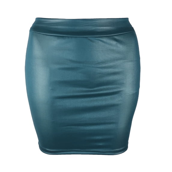 Alkepwun Leather Skirts for Women Sexy High Waisted Hidden Zipper Faux PU Bodycon Short Skirts Y2K Comfort Breathable Business Pencil Mini Skirt