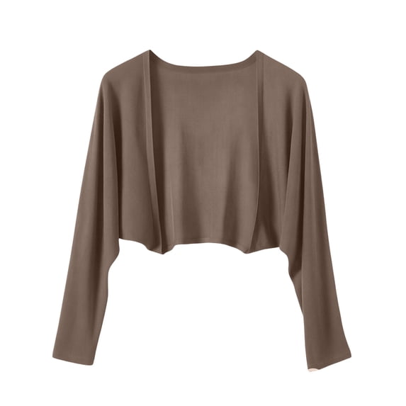 Alkepwun Lightweight Cardigans for Women Casual Solid Long Sleeves Sun Protection Cropped Cardigan Tops Summer Casual Soft Breathable Open Front Tops