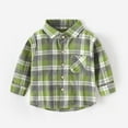 thumbnail image 1 of Alkepwun Little Big Boys' Flannel Shirt,Long Sleeve Button Down Shirts with Chest Pocket, Toddler Spring Fall Fashion Clothes,Casual Plaid Cotton Shirt for Boys (3-9), 1 of 3