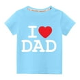 thumbnail image 1 of Alkepwun Little Boys' I Love Dad Toddler T-Shirt Toddler Girl Casual Heart Letter Print Graphic Tees Kids Crewneck Summer Tops Cotton Short Sleeve T Shirts 3-9Y, 1 of 3