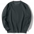 thumbnail image 1 of Alkepwun Long Sleeve Shirts for Men Solid Color Casual Crewneck Ribbed Cuffs Basic Pullover Sweatshirt Lightweight Comfort Loose Fit Plus Size Tops, 1 of 3