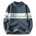 thumbnail image 1 of Alkepwun Men's Casual Pullover Sweater Letter Print Pound Neck Long Sleeves Unisex Casual Sweater Tops, 1 of 3