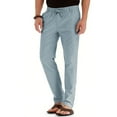 thumbnail image 1 of Alkepwun Men's Elastic Waist Cotton Pants Slim Fit Slacks Tapered Trousers Business Casual Lounge Pants Lightweight Summer Beach Yoga Trousers with Pockets, 1 of 7