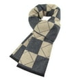 thumbnail image 1 of Alkepwun Men's Fall Winter Classic Wool Scarf Warm Thickened Checked Lightweight Knitted Striped Scarves, 1 of 6