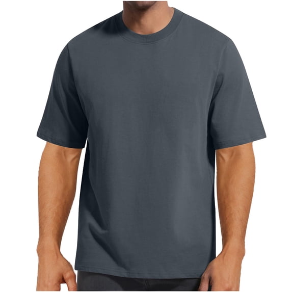 Alkepwun Men's Nightshirt Short-Sleeve V-Neck Plus Size Long-Length Sleep Robe Casual Loose Lightweight Breathable Sleepwear with Pockets