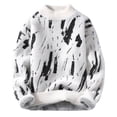 thumbnail image 1 of Alkepwun Men's Oversized Sweater Long Sleeve Crewneck Y2K Graphic Color Block Casual Knitted Pullover Sweater, 1 of 9