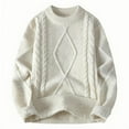 thumbnail image 1 of Alkepwun Men's Ripped Drop Shoulder Fashion Sweater, Oversized Loose Long Sleeve Knit Pullover Round Neck Casual Sweaters, 1 of 6