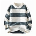 thumbnail image 1 of Alkepwun Men's Round Neck Sweater Loose Patchwork Color Block Long Sleeve Pullover Knit Soft Fashion Dropped Shoulder Sweaters, 1 of 8