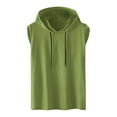 thumbnail image 1 of Alkepwun Men's Sleeveless Workout Hoodies Tank Tops Solid Color Hooded Vest Top with Drawstring Muscle Tees Shirt, 1 of 5