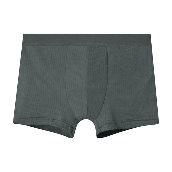 Alkepwun Mens Boxer Briefs Solid-Color Comfortable Stretch Elastic Waist Underwear Ribbed Snug-Fit No-Rolling-Edge Casual Underwear Full Coverage Supportive Pouch Moisture-Wicking Anti-Odor Briefs