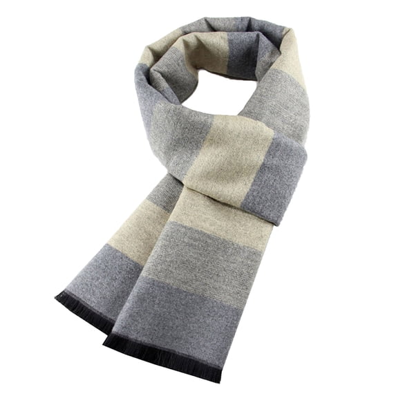 Alkepwun Mens Feel Knit Scarf, Classic Striped Long Fall Keep Warm Scarf Soft Shawl for Men Halloween Party Supplies