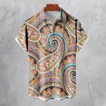 thumbnail image 1 of Alkepwun Mens Plus Size Hawaiian Shirt Summer Boho Floral Beach Shirts Casual Short Sleeve Button Down Shirts Ethnic Party Tops Vacation Shirt on Clearance, 1 of 4