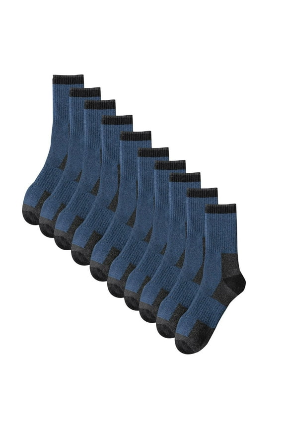 Mens Socks Winter Color-Block Thicken Fleece-Lined Towel Socks Soft Cozy Anti-Odor Warm Mid-Calf Sock Casual Stretch Cotton Moisture-Wicking Sports Sockings 5pc