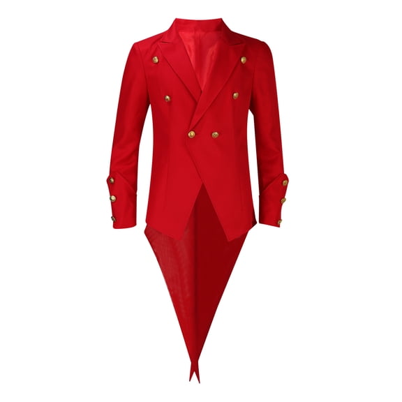 Alkepwun Mens Tuxedo Steampunk Victorian Jacket Gothic Tailcoat Costume Vintage Lapel Long Sleeve Button Outwear Viking Renaissance Pirate Halloween Casual Coats Costume