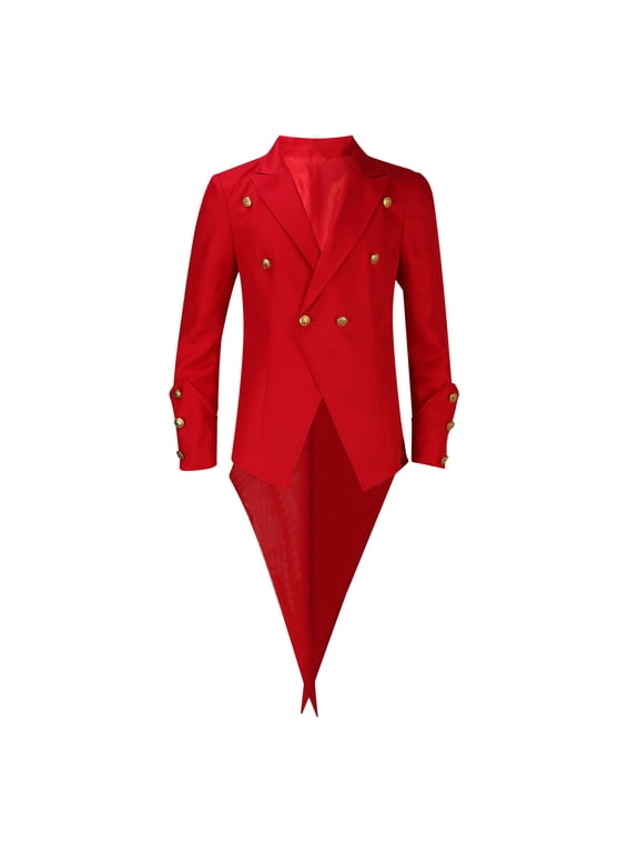 Mens Tuxedo Steampunk Victorian Jacket Gothic Tailcoat Costume Vintage Lapel Long Sleeve Button Outwear Viking Renaissance Pirate Halloween Casual Coats Costume