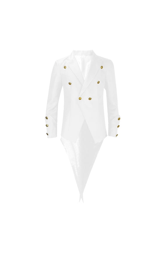 Mens Tuxedo Steampunk Victorian Jacket Gothic Tailcoat Costume Vintage Lapel Long Sleeve Button Outwear Viking Renaissance Pirate Halloween Casual Coats Costume