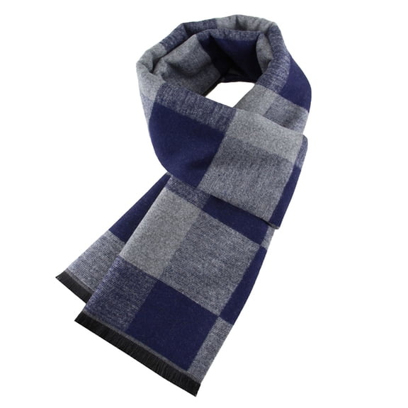 Alkepwun Mens Winter Warm Long Soft Scarf Soft Classic Scarves Plaid Tassel Scarf for Men Perfect Holiday Gift