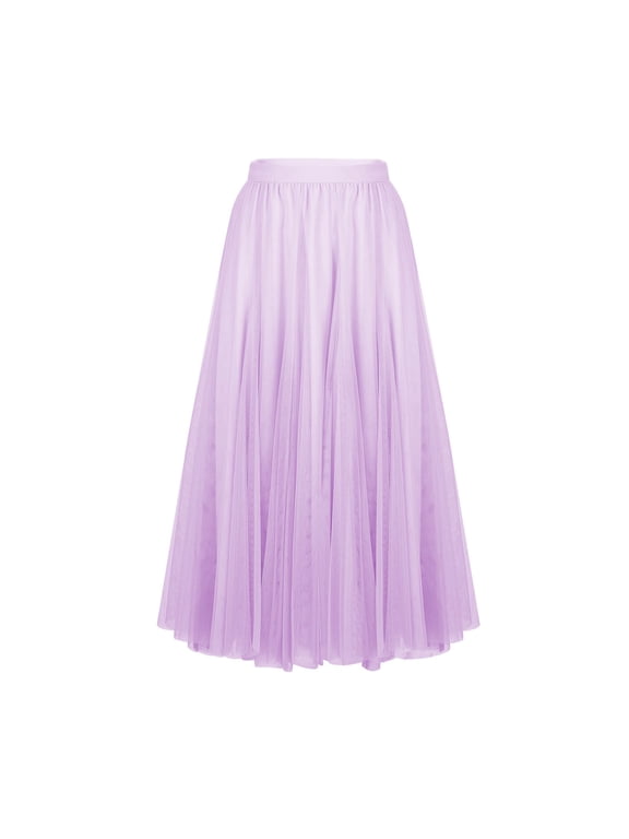 Midi Skirts for Women A Line Gradient Elastic Pleated Retro Chiffon Ankle Length Skirt Casual High Waist Flowing Tulle Fairy Skirt for Summer Party Weddings Outings