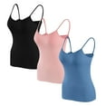 thumbnail image 1 of Alkepwun Modal Shelf Bra Camisoles Top for Women Adjustable Spaghetti Strap Tank Tops Basic Layer Camis 3 Pack, 1 of 5