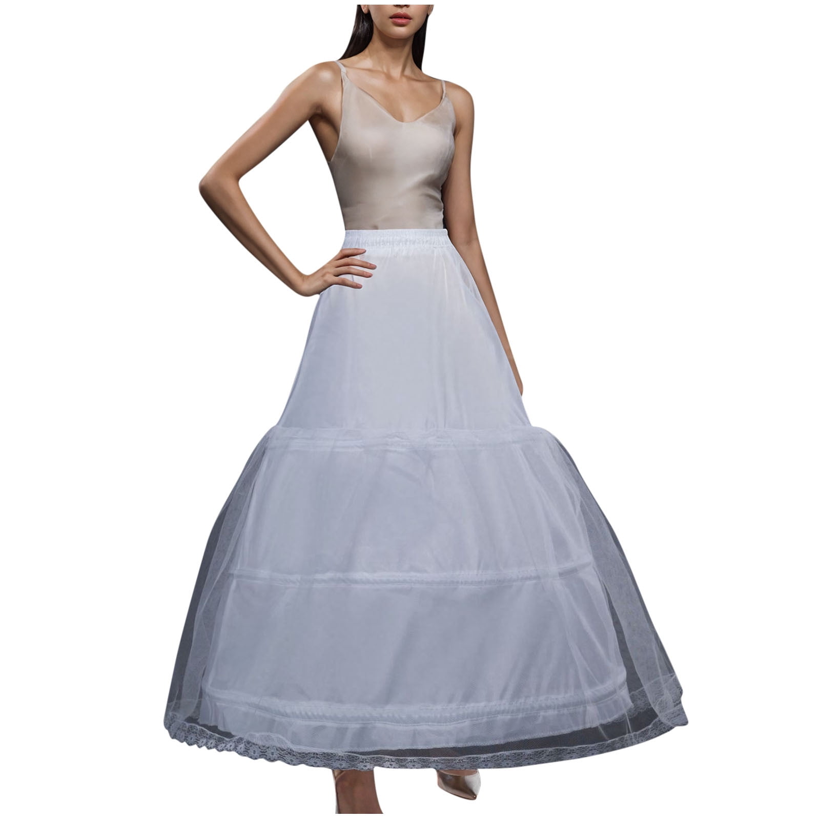 a line dress with petticoat BBSET Women Crinoline A-line 6 Hoop Skirt Slips Long Underskirt for Wedding Bridal Ball Gown at Amazon Women's Clothing store Perfect for complementing your wedding dress Wedding Dress and Formal Dress