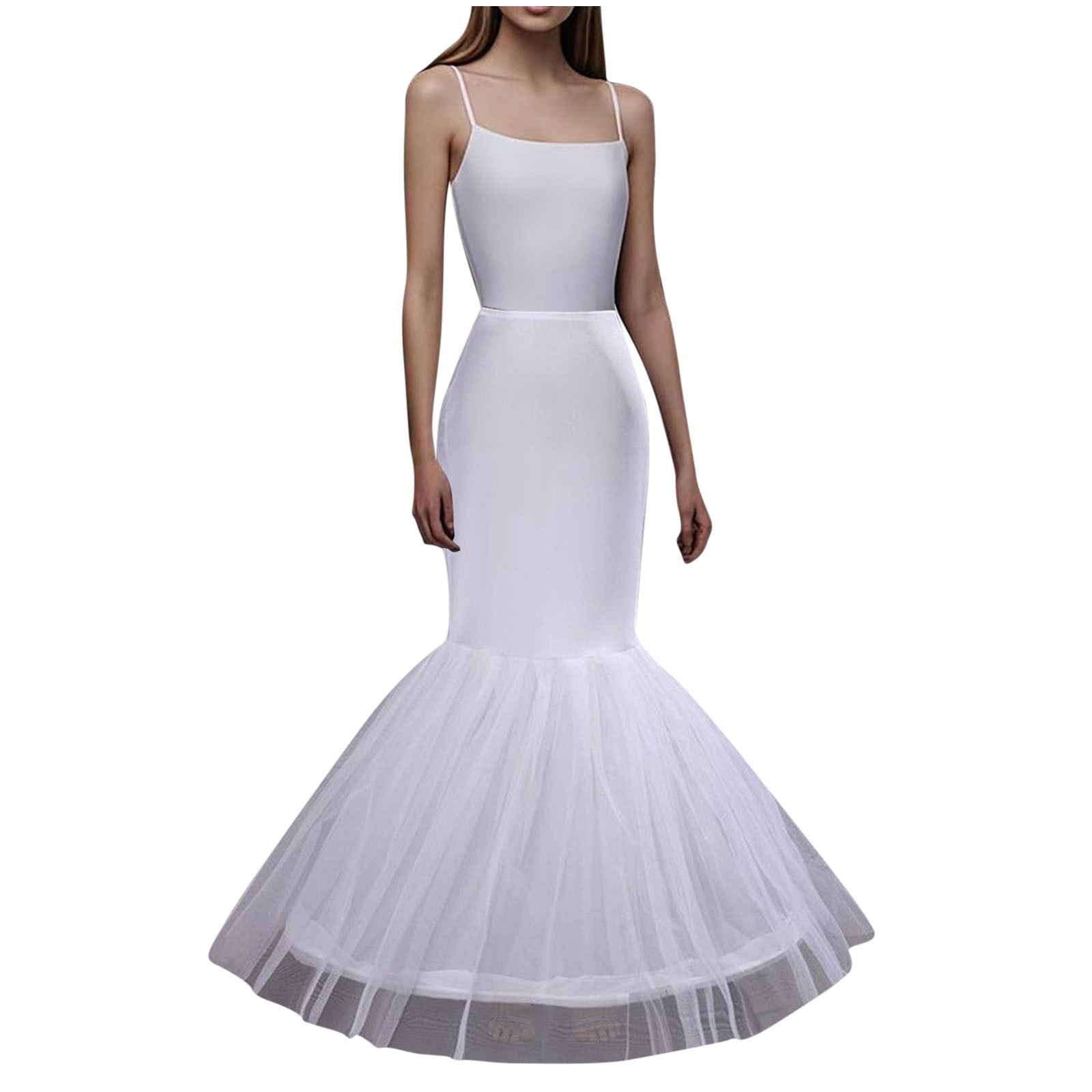 underskirt for a line dress Alkepwun Petticoat Skirt Women Under A-line 1/2/3/4/6 Hoop Crinoline Petticoat White Comfortable Breathable Floor Length for Women Wedding Dress Ball Gown Size:5X