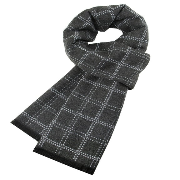 Alkepwun Plaid Scarfs for Men Scarves Classic Warm Fall Winter Thickened Brushed Plush Velvet Comfort Scarf Travel Scarf