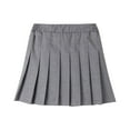 thumbnail image 1 of Alkepwun Pleated Skirt GirlsSolid Versatile Stretch High Waisted Mini Skirt with Lining Comfortable Soft Durable Non-Transparent SchoolUniform Flowy Skirts, 1 of 4