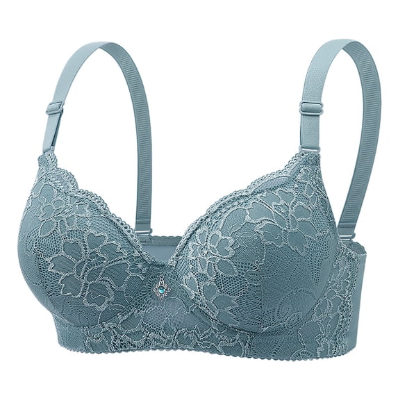Alkepwun Plus Size Bra for Middle-Aged and Elderly People, Front Buckle Without Steel Ring, Gathering Underwear for Women