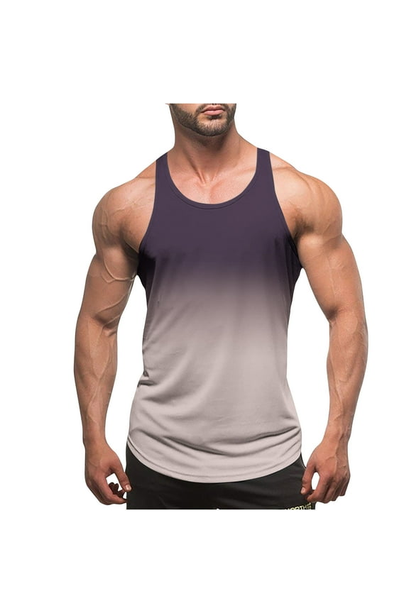 Plus Size Mens Tank Top Sleeveless Tee Shirts Racerback Muscle Shirts Gym Training Athletic Workout Tops Undershirts