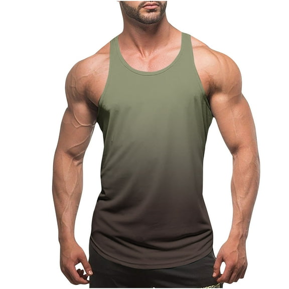 Alkepwun Plus Size Mens Tank Top Sleeveless Tee Shirts Racerback Muscle Shirts Gym Training Athletic Workout Tops Undershirts