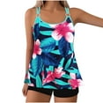 thumbnail image 1 of Alkepwun Plus Size Swimsuit Two Piece Tankini Set Adjustable Straps Floral Print Modest Top and Stretch Waistband Tummy Control Bottoms, 1 of 6