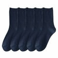 thumbnail image 1 of Alkepwun Running Socks Cotton Solid Color Lightweight Comfortable Breathable Knit Mid-Calf Socks 5 Pack Soft Classic Casual Ribbed Athletic Socks, 1 of 5