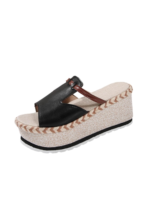 Sandals Women Comfort Chunky Sole Lightweight Breathable Beach Wedge Platform Slippers Casual Durable Cutout Non Slip Open Toe Footwear