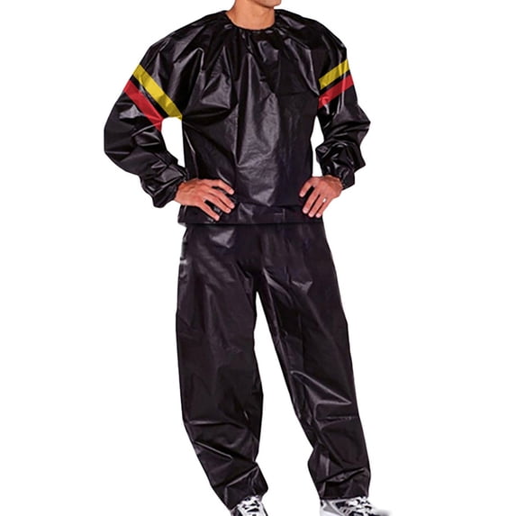 Alkepwun Sauna Suit for Men Unisex Heavy Duty Elastic Collar Pullover Fitness Sauna Sweat Set Weight Loss Exercise Slim Gym Fitness Workout Anti-Rip Sauna Suits