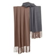 thumbnail image 1 of Alkepwun Scarf with Tassel Double Sided Warm Wraps Scarves Solid Ladies Shawl Thickened Soft Knitted Scarf for Fall Winter, 1 of 4