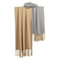 thumbnail image 1 of Alkepwun Scarf with Tassel Double Sided Warm Wraps Scarves Solid Ladies Shawl Thickened Soft Knitted Scarf for Fall Winter, 1 of 4