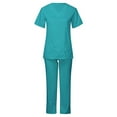 thumbnail image 1 of Alkepwun Scrub Sets for Women - Classic V-Neck Scrub Top with Jogger Scrub Pants - Comfortable Breathable Pocketed Short Sleeve Scrub Set - Stretch Anti-Wrinkle Medical Nurse Workwear, 1 of 6