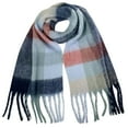 thumbnail image 1 of Alkepwun Shawl Wraps for Women Chunky Oversized Plaid Thick Blanket Scarf Unisex Winter Soft Cozy Coloured Stole Long Cold Weather Tassel Blanket Soft Skin-Friendly Windproof Cold-Resistant Wrap, 1 of 2
