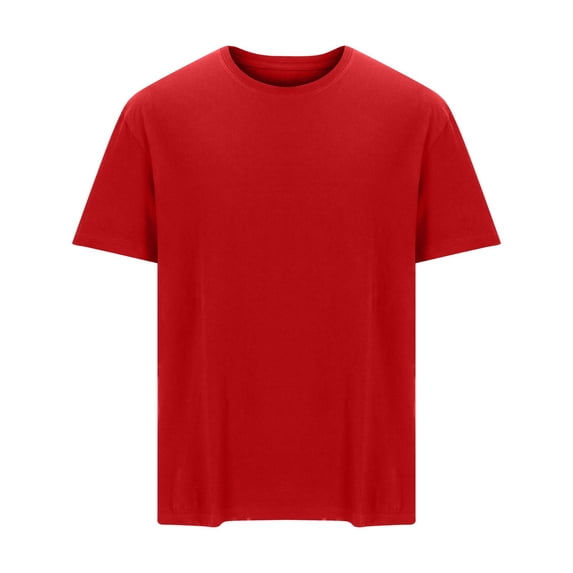 Alkepwun Shirts for Men Casual Short Sleeve Oversized Cotton Crew Neck Tee Classic Solid Loose Basic Lightweight Breathable Gym Workout Tops